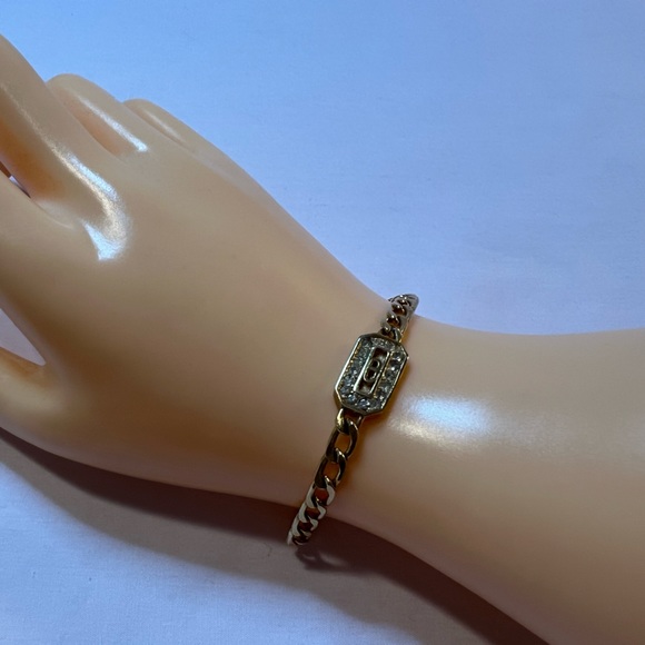 Vintage Germany Christian Dior Gold Rhinestone Bracelet 7" Made in Germany - Picture 7 of 9